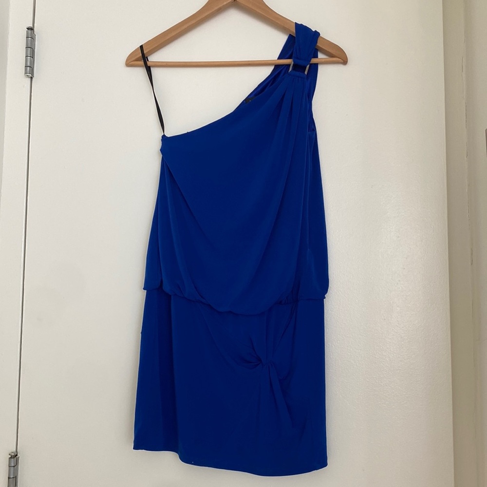 Laundry short blue dress with side knot